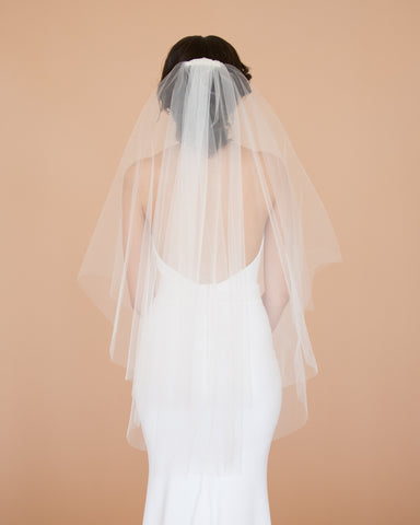 Fingertip Length Veil with Rolled Edge