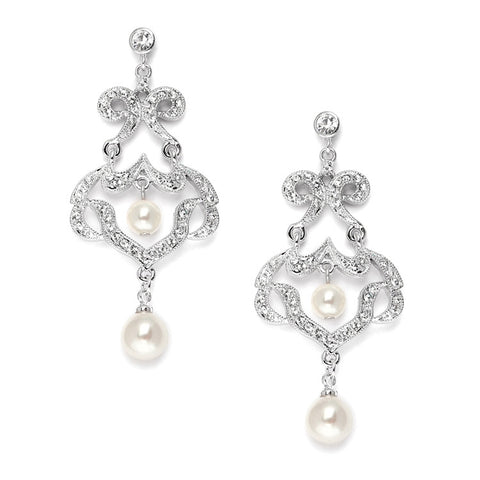 Crystal Flare with Fresh Water Pearl Earrings
