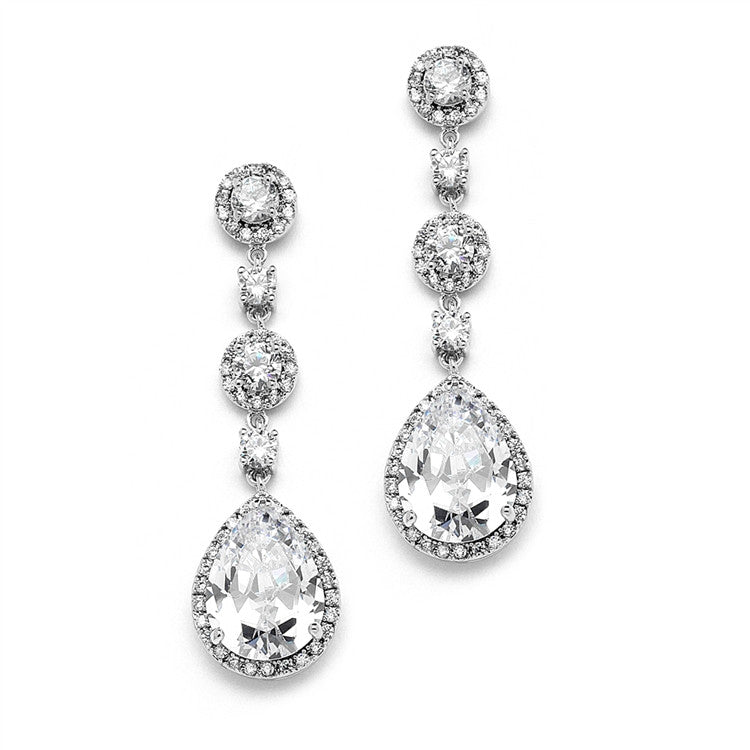 3 Tier Dream Pear Shaped Drop Earrings
