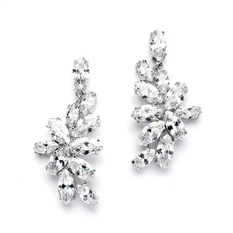 Marquise Leaves Cluster Earrings