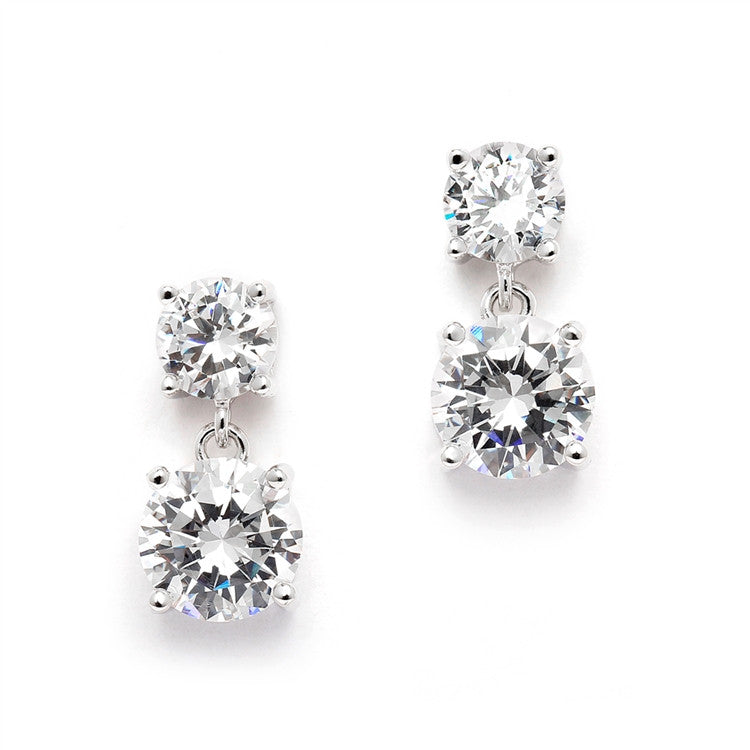 Double Crystal Drop Earrings