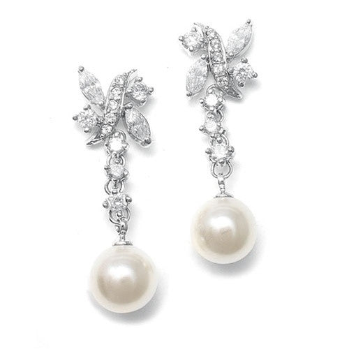 Luxurious Crystal and Pearl Drop Earrings