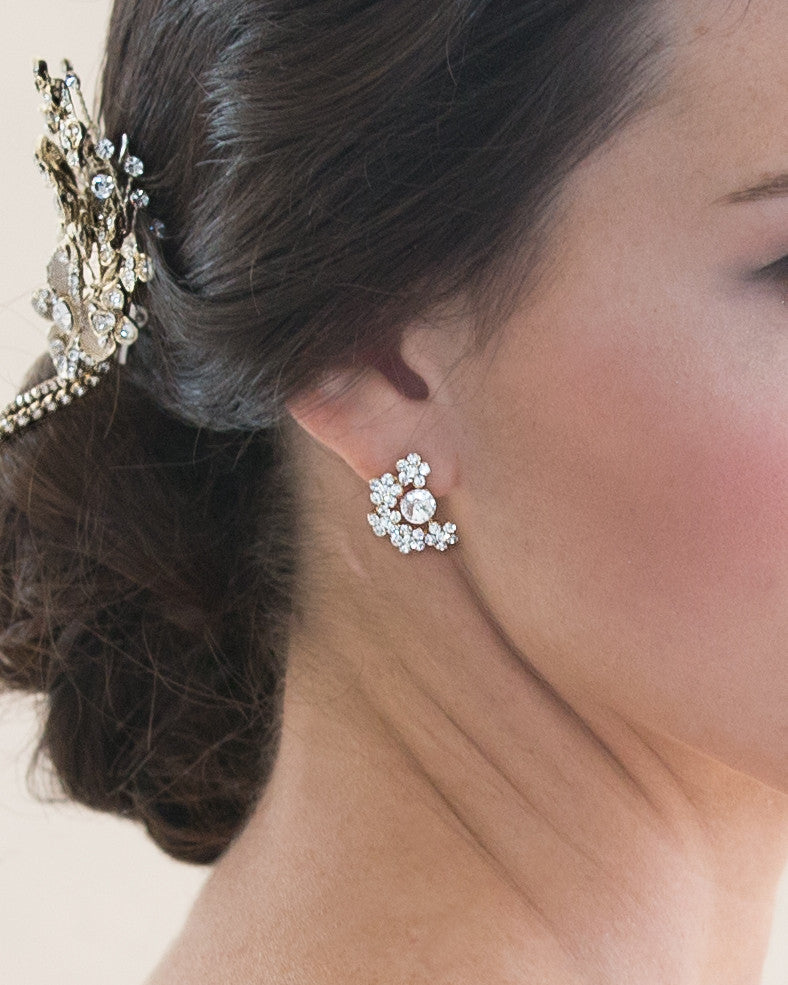 Gold Stud Wedding Earrings