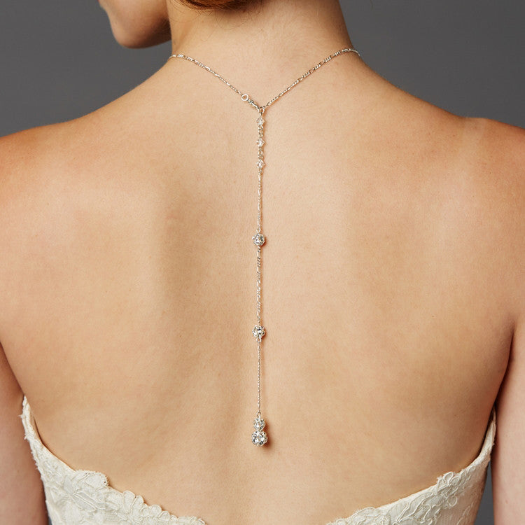 Crystal Sphere Back Drape Necklace
