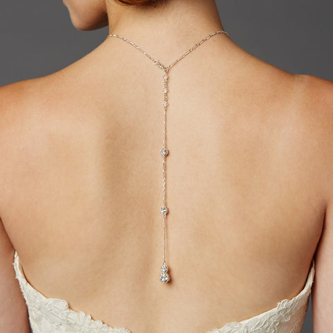 Radiant Pear Crystal Lariat Necklace