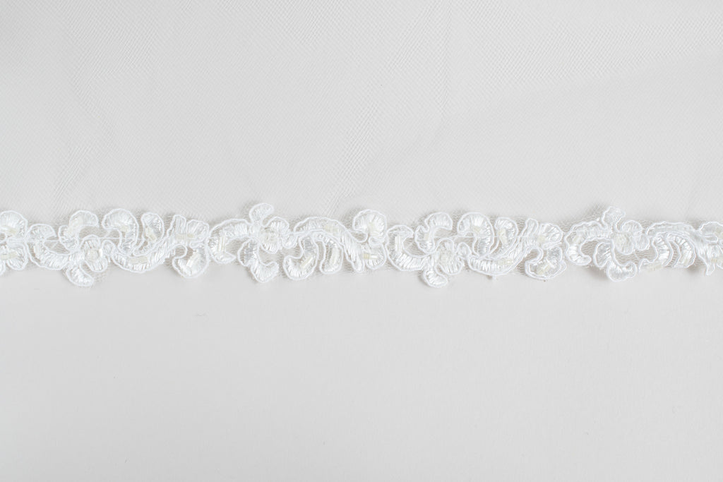 Lace Beaded Wedding Veil
