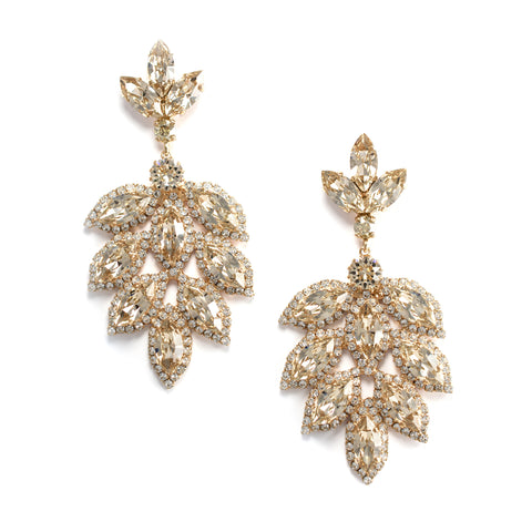 Marquise Leaves Cluster Earrings
