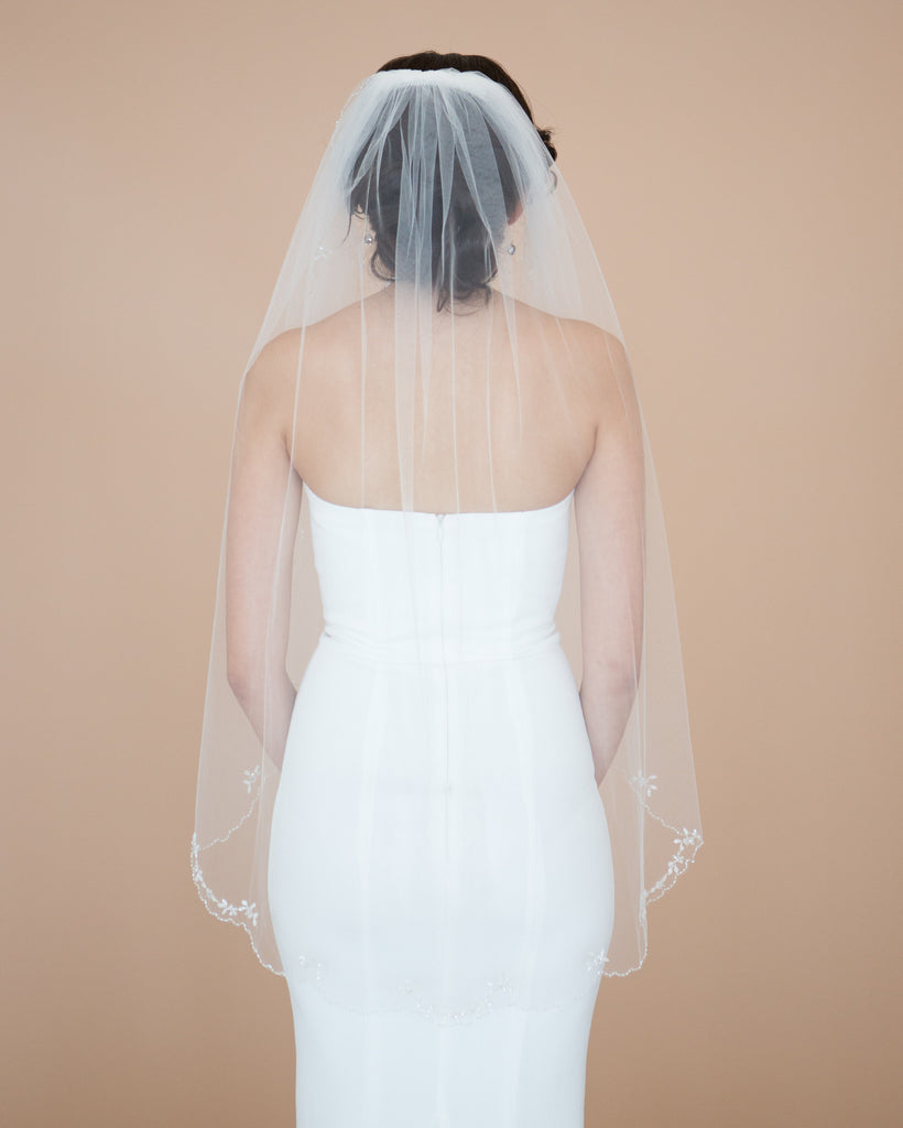 Beaded Fingertip Wedding Veil