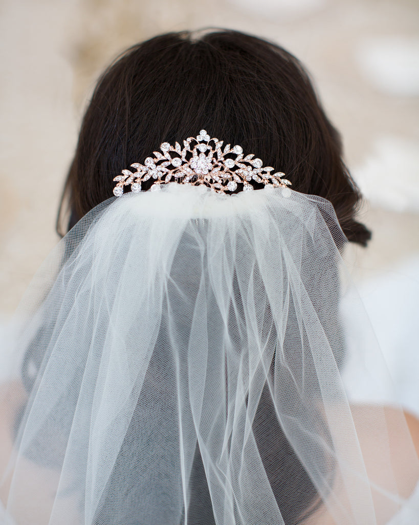 Rose Gold Bridal Comb