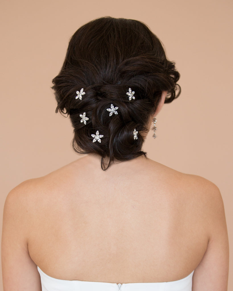 Silver 5 Petal Hairpins