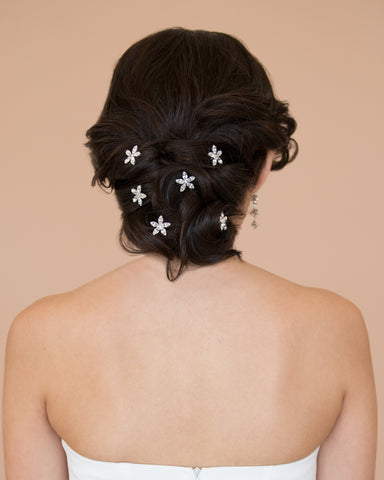 White Flower Hairpins