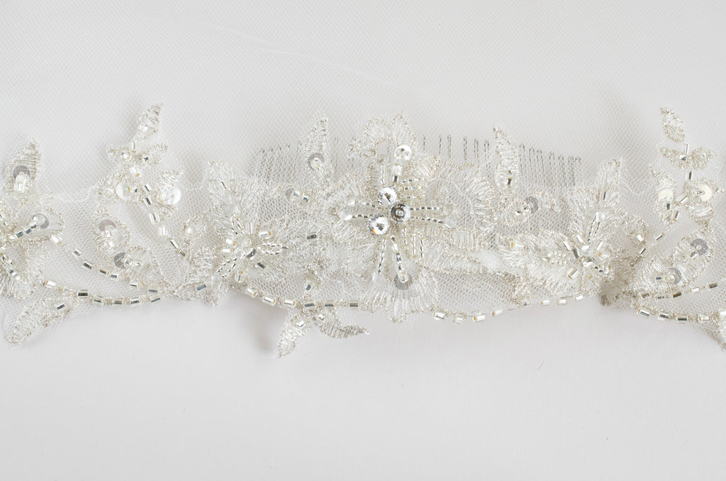 Beaded Lace Fingertip Wedding Veil