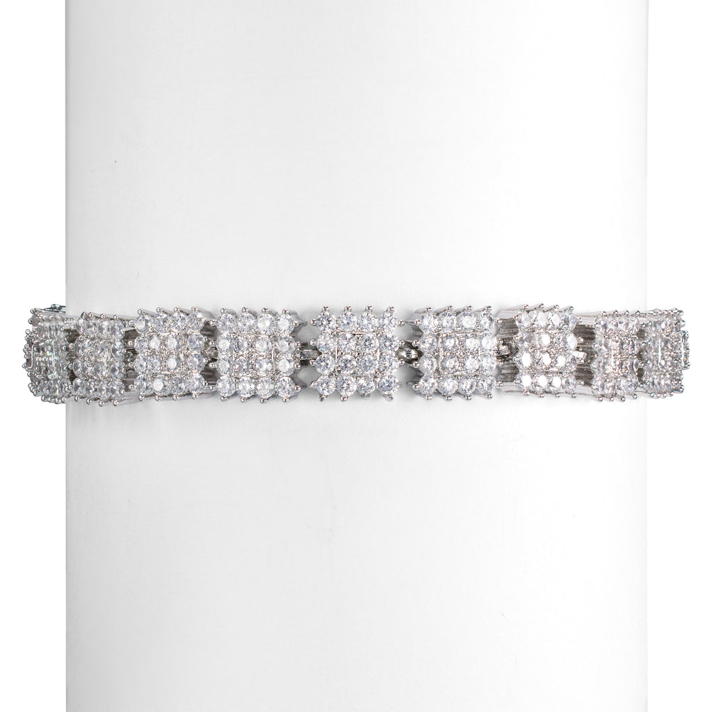 Square Pave Link Bracelet