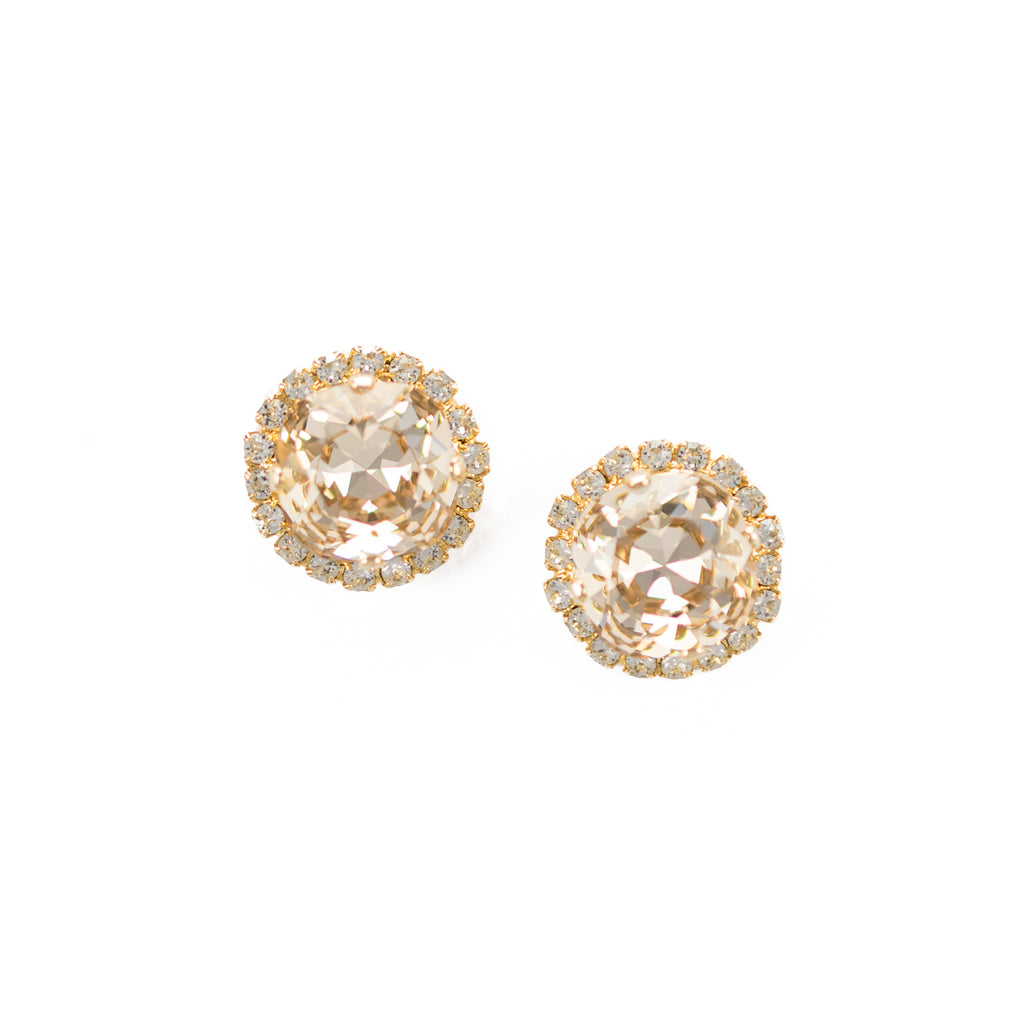 Aubrey Swarovski Gold Studs