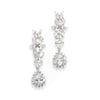 Silver Crystal Drop Bridal Earrings