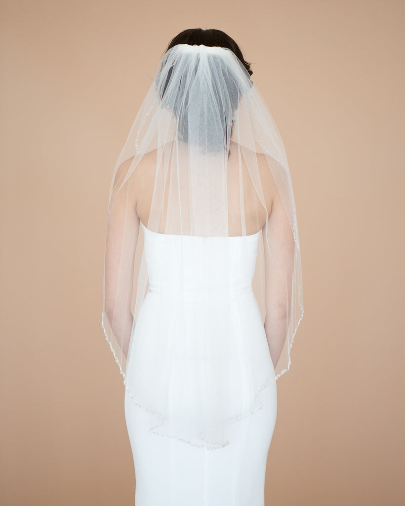 Beaded Fingertip Wedding Veil