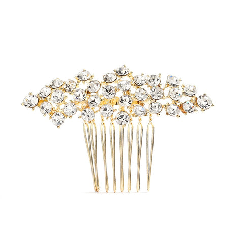 Light Gold Bridal Hair Chain with Floral Combs