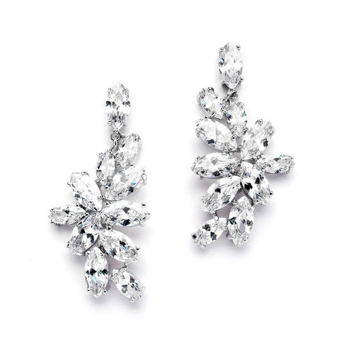 Crystal Cluster Drop Earrings