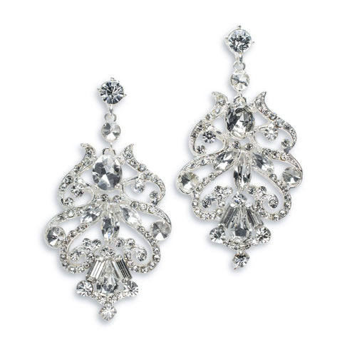 Crystal Cluster Drop Earrings