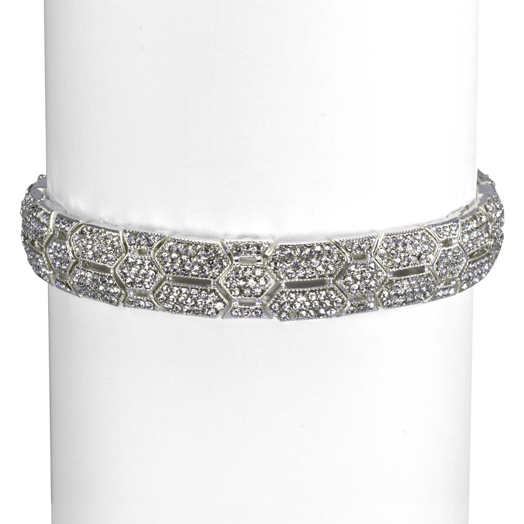 Silver Crystal Bridal Bracelet